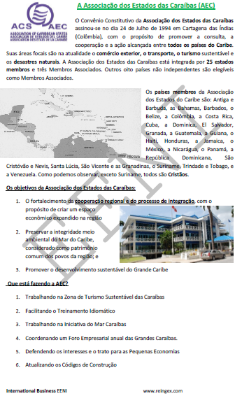 Mestrado: Associação dos Estados das Caraíbas (AEC)