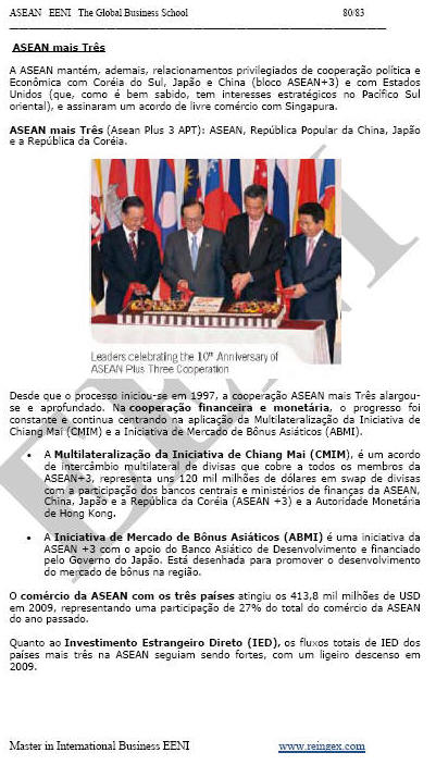 Relações internacionais da ASEAN (Brunei, Singapura, Indonésia, Malásia, Filipinas, Tailândia, Camboja, Laos, Mianmar, Vietname)