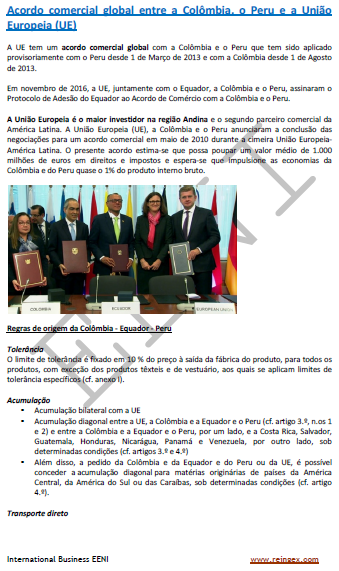 Acordo comercial Colômbia-Peru-União Europeia