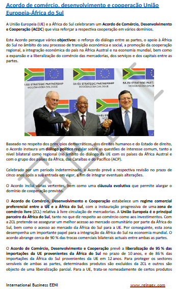 Acordo de comércio União Europeia (Portugal)-África do Sul