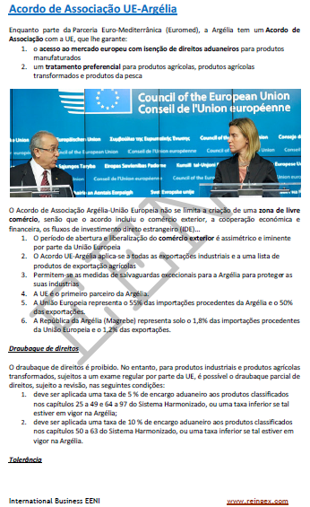 Doutoramento Mestrado: Acordo de Associação UE-Argélia