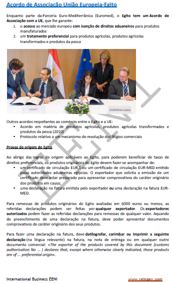 Acordo de Associação União Europeia (Portugal)-Egito