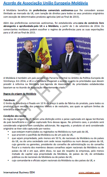 Doutoramento Mestrado: Acordo de Associação União Europeia-Moldávia