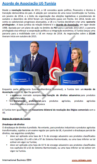 Acordo de Associação União Europeia (Portugal)-Tunísia