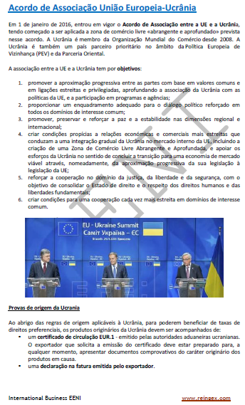 Doutoramento Mestrado: Acordo de Associação União Europeia-Ucrânia