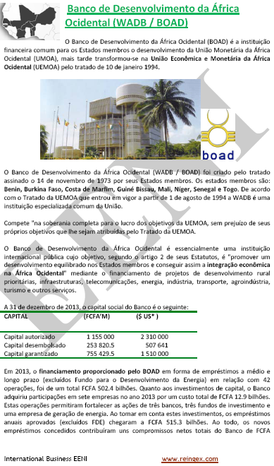União Económica e Monetária do Oeste Africano UEMOA:  Guiné-Bissau