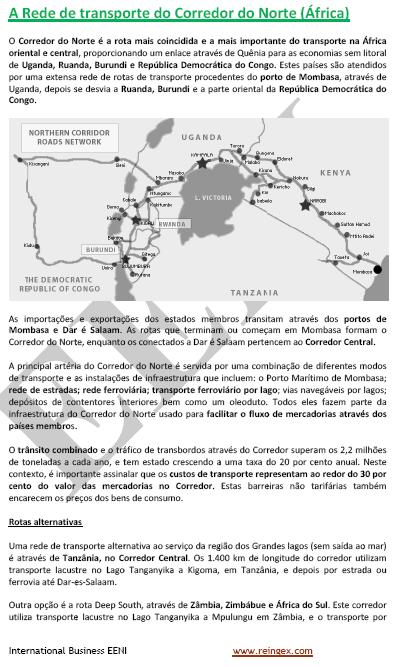 Curso Mestrado: Corredor de transporte africano do norte