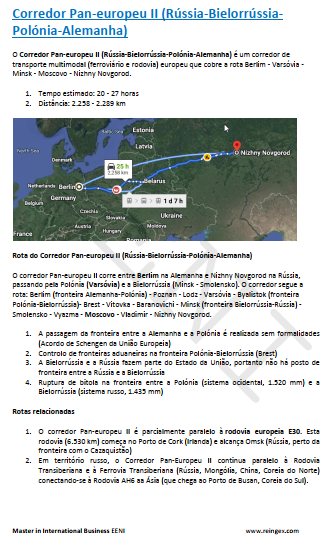 Corredor Pan-europeu IX (Rússia-Bielorrússia-Polónia-Alemanha), Mestrado