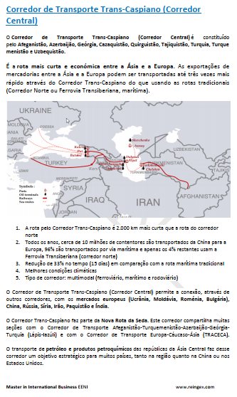 Corredor de Transporte Trans-Caspiano (Corredor Central) Curso
