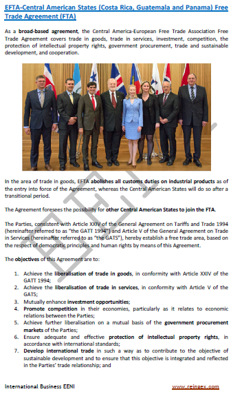 Associação Europeia de Livre-Comércio -América Central Acordo de Livre-Comércio (curso mestrado doutoramento)