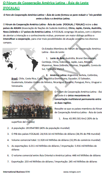 Fórum de Cooperação América Latina-Ásia do Leste (FOCALAL) Brasil
