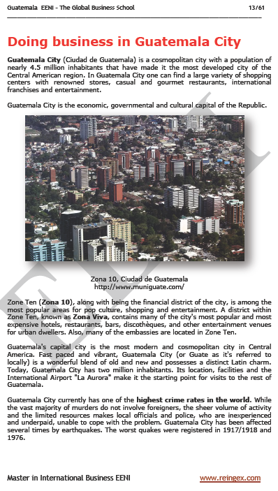 Guatemala City Negócios, Curso Mestrado Doutoramento
