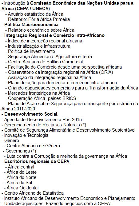 Mestrado Comissão África