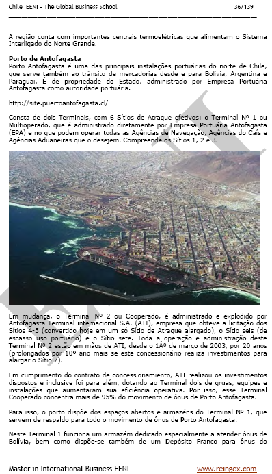 Curso Mestrado: Porto Antofogasta Chile