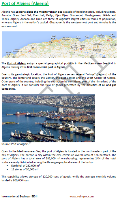 Portos da Argélia, Argel, Orão, Mostaganem, Annaba, Ghazaouet. Transporte Marítimo