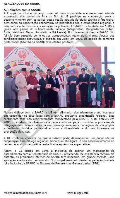 Mestrado: Associação para a Cooperação Regional da Ásia do Sul (SAARC)
