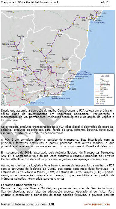 Transporte ferroviário no Brasil (Doutoramento Mestrado Curso)