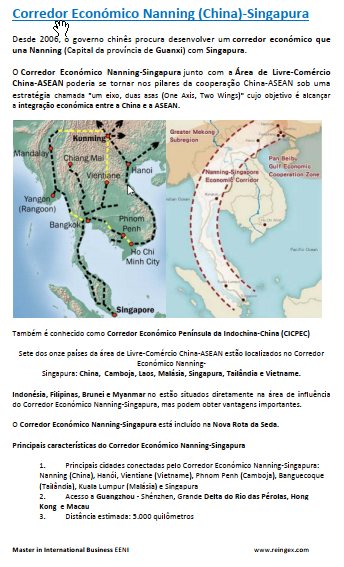 Corredor Económico Nanning (China)-Singapura, ASEAN Área de Livre-Comércio
